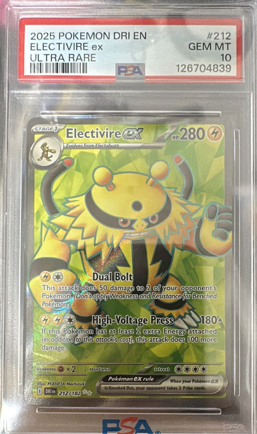 2025 Pokemon Electivire ex Rare PSA 10