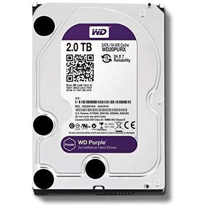 WD Purple 2 TB Surveillance Hard Disk.