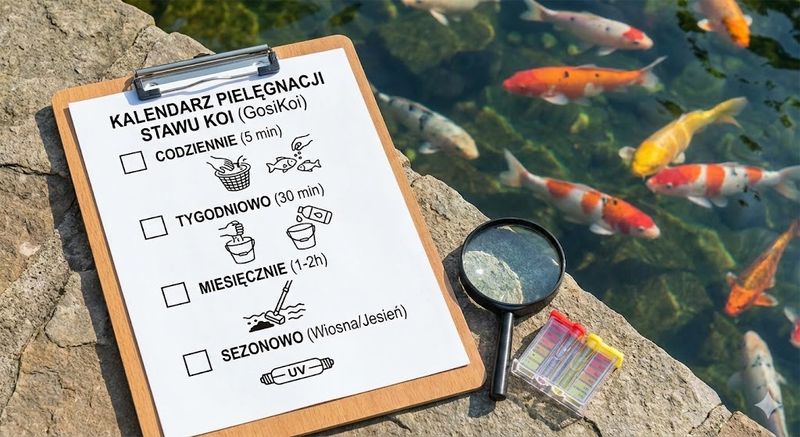 Krystaliczna woda w stawie z Koi przez cały rok – Twoja Osobista Checklista