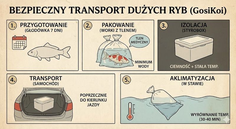 Logistyka Życia: Jak bezpiecznie transportować duże karpie Koi na duże odległości?