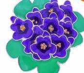 African Violet Purple Brooch