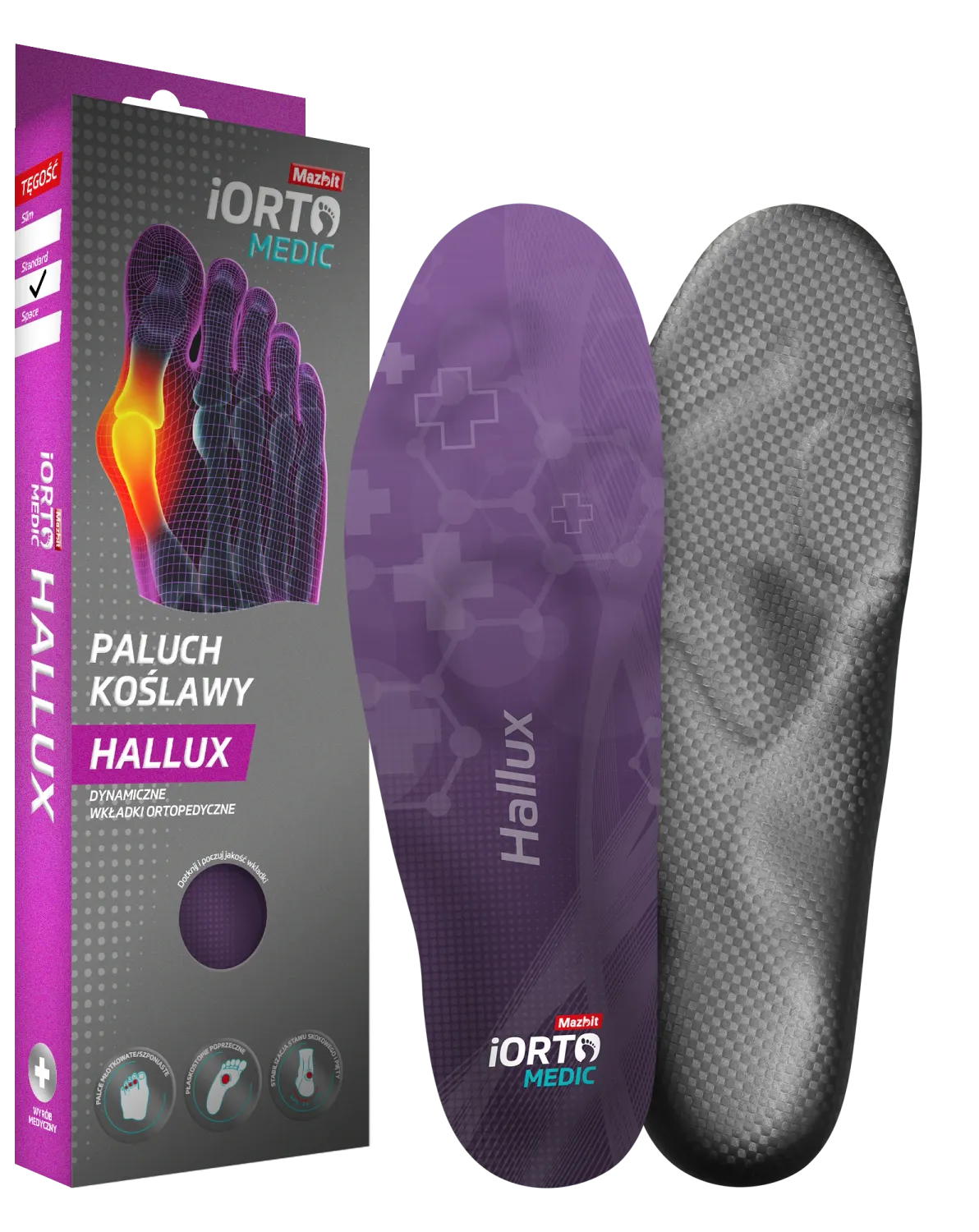 Wkładki na haluksy iOrto Medic HALLUX