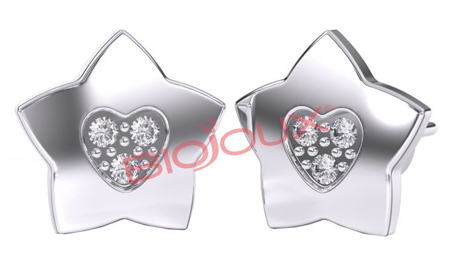 BJT716 ORECCHINI STAR/HEART SS