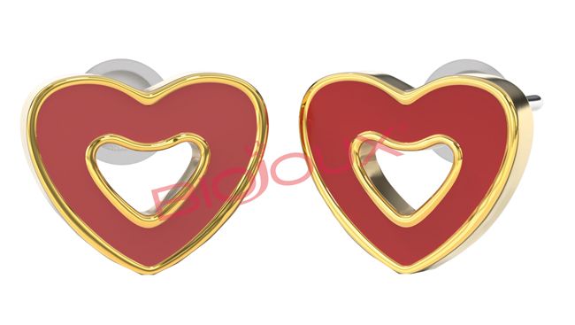 BJT715 ORECCHINI RED HEART GP