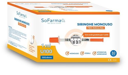 SIRINGA INSULINA 1 30PZ SOFARM SIRINGA INSULINA 1 30PZ SOFARM