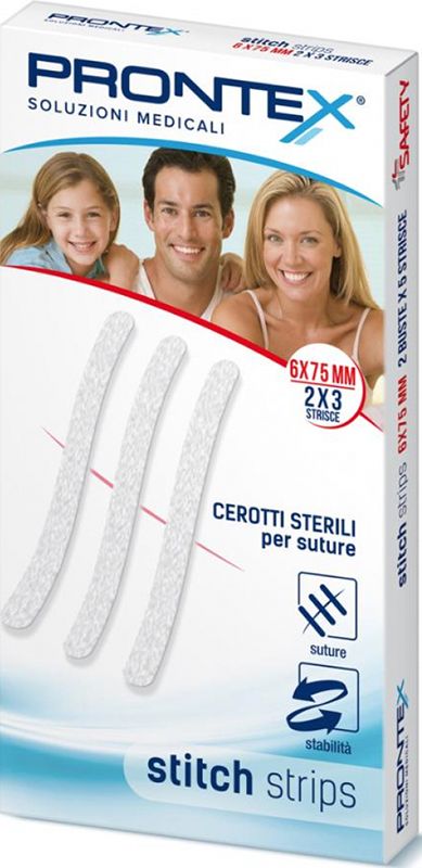 PRONTEX STITCH STRIPS 6X75 6PZ PRONTEX STITCH STRIPS 6X75 6PZ