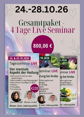 4 Tage Live-Seminar in München - Ernährung, Detox, mentale Gesundheit