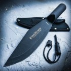 Amazon Jungle Survivor Spearhead with Fire Starter and Nylon Sheath - 1045 High Carbon Steel