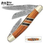 Ridge Runner Royal Admiralty Stockman Pocket Knife - 3Cr13 Stainless Steel Blades, Wooden Handle Scales, Nickel Silver Bolsters