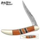 Ridge Runner Royal Admiralty Toothpick Pocket Knife - 3Cr13 Stainless Steel Blade, Wooden Handle Scales, Nickel Silver Bolsters