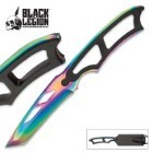 Black Legion Rainbow Titanium Tactical Neck Knife With Molded Sheath