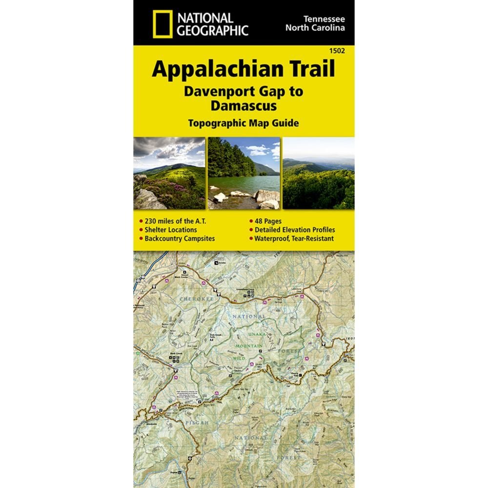 National Geograhic # 1502 Appalachian Trail, Davenport Gap to Damascus (North Carolina, Tennessee) Trail Map