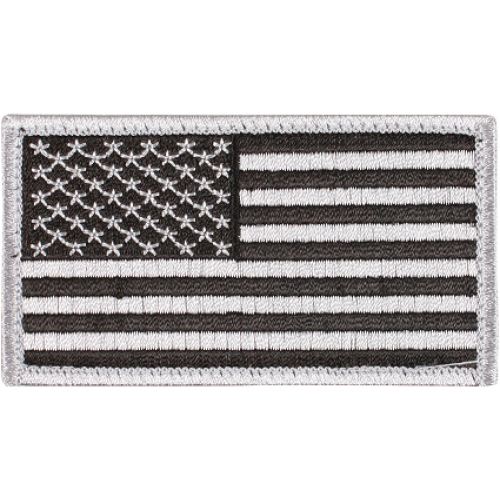 Appoutga's American Flag Patch Silver And Black
