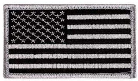 Appoutga's​ American Flag Patch (Silver And Black Flag)