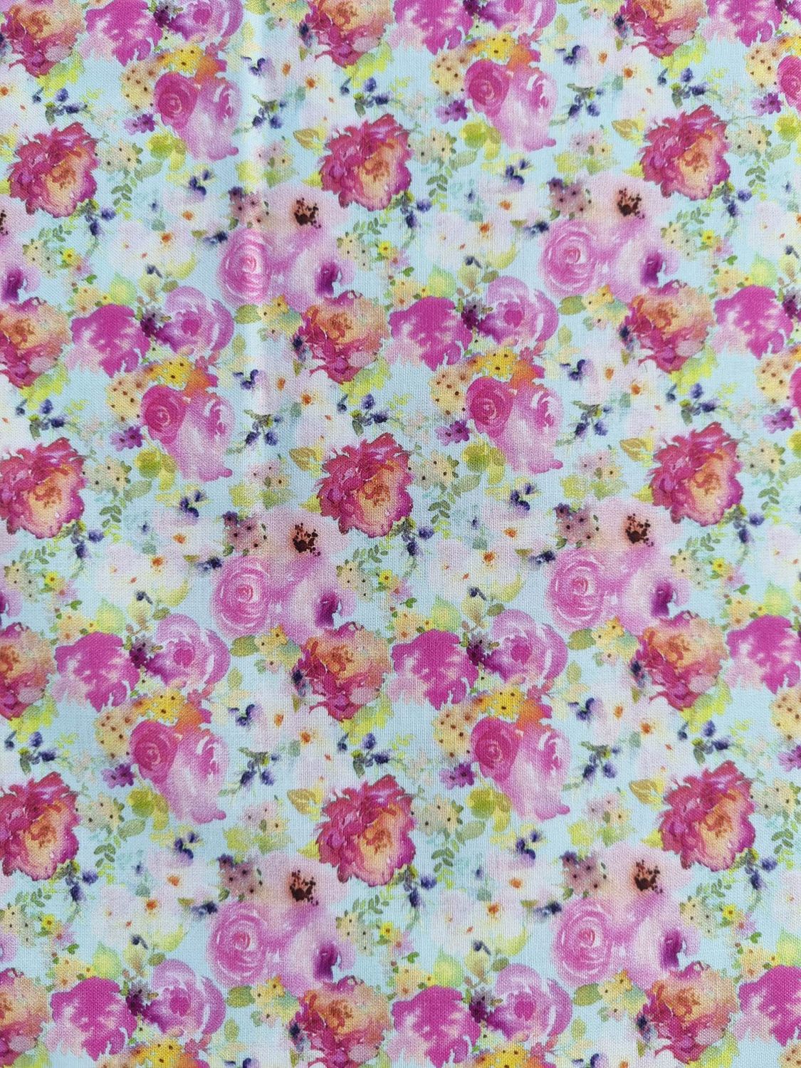 Watercolour Beauty Collection 1/2  Metre pieces, Watercolour Beauty Collection: Pink Roses