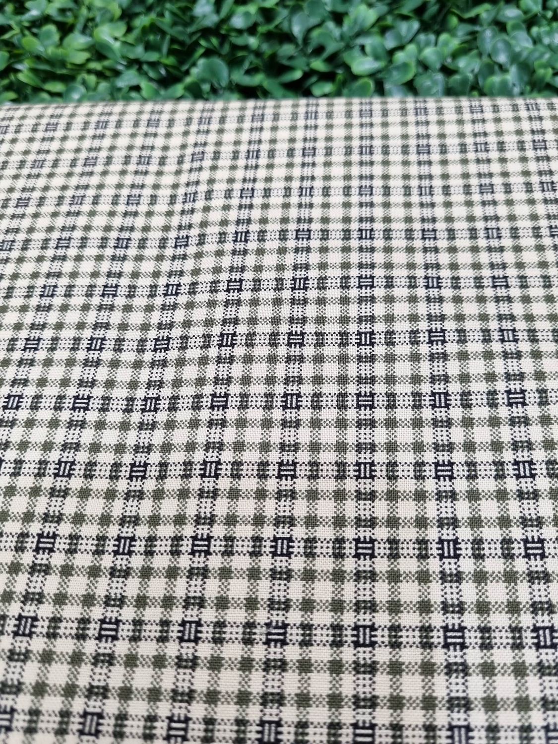 Fashion Fabrics - Ramblin Rose, Ramblin Rose: Khaki Black Check