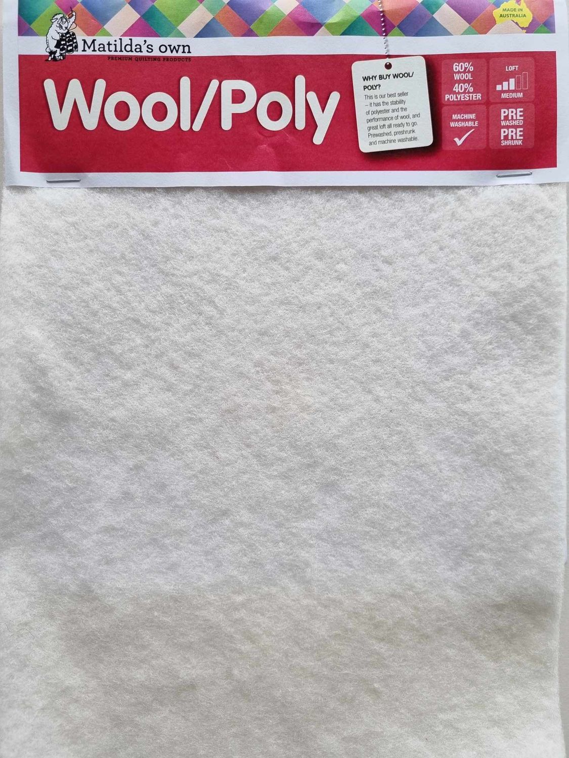 Wool 60% &amp; Polyester 40% Wadding