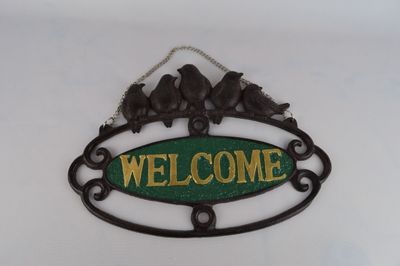 Metalinė pakabinama lauko dekoracija &quot;Welcome&quot;
