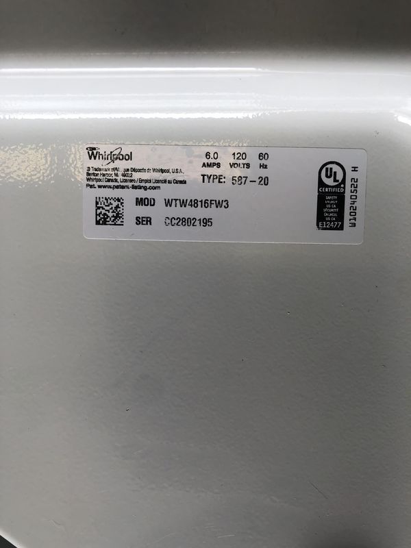 Top Load Washer | MN: WTW4816FW3