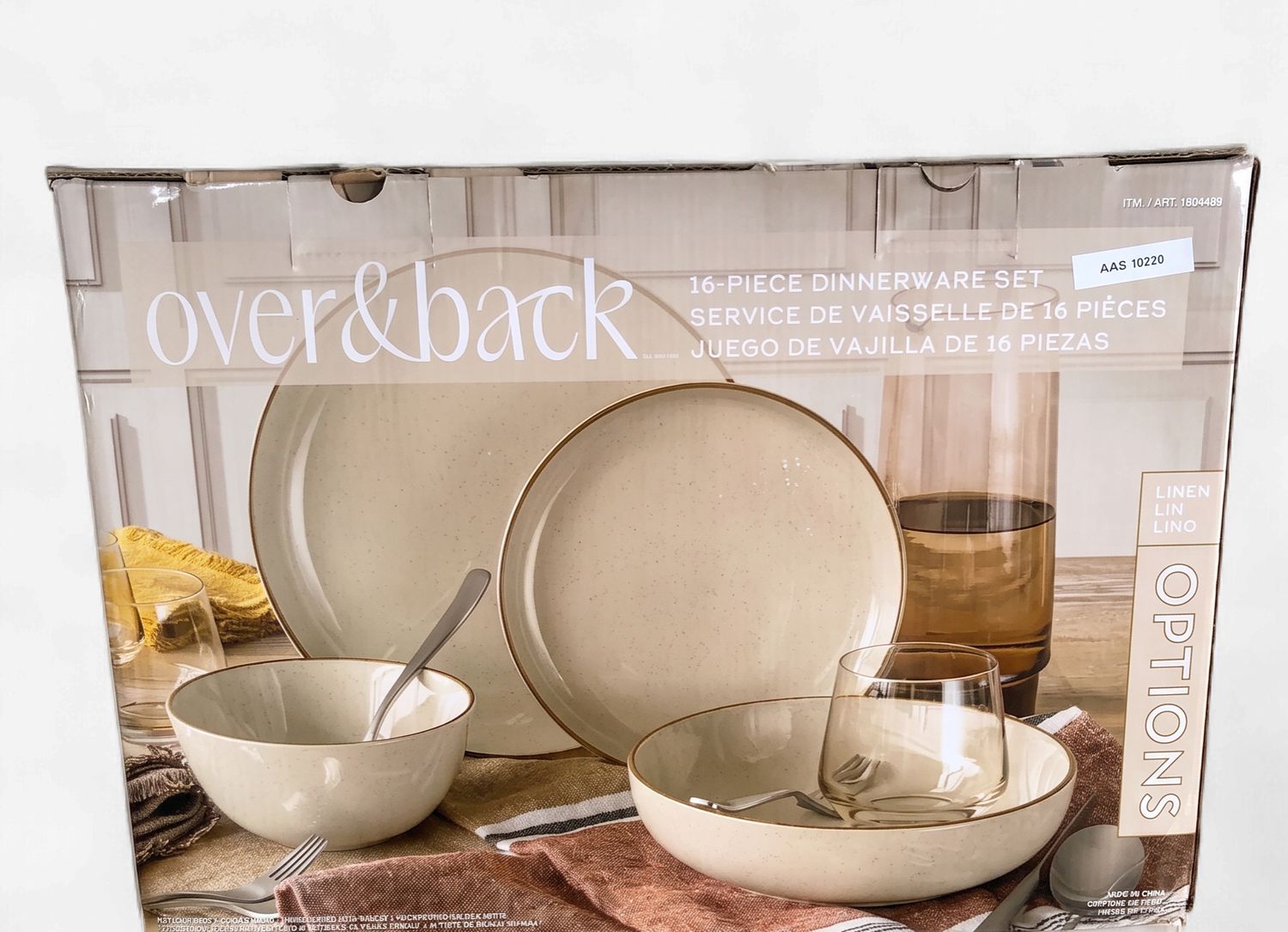 16 Piece Dinnerware Set Linen