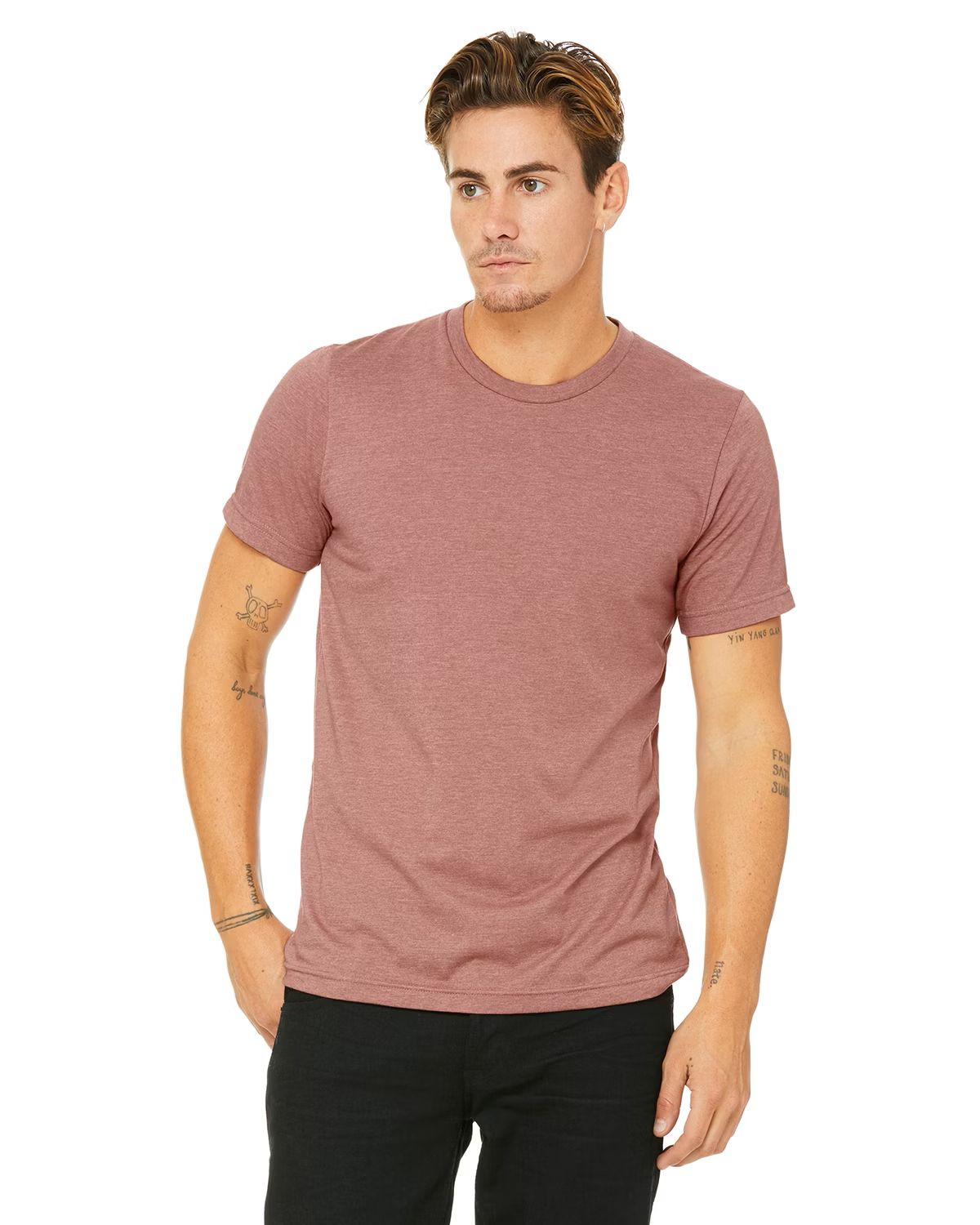 3001CVC UNISEX HEATHER T-SHIRT, Colour: HEATHER MAUVE, Size: XS