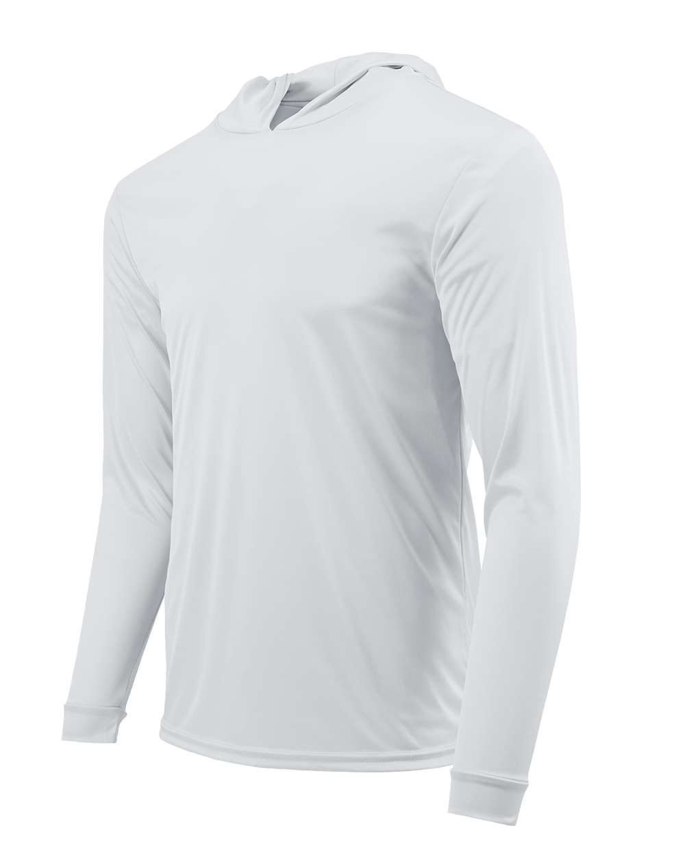 YOUTH PERFORMANCE HOODED L/S T-SHIRT, Color: WHITE, Size: YS