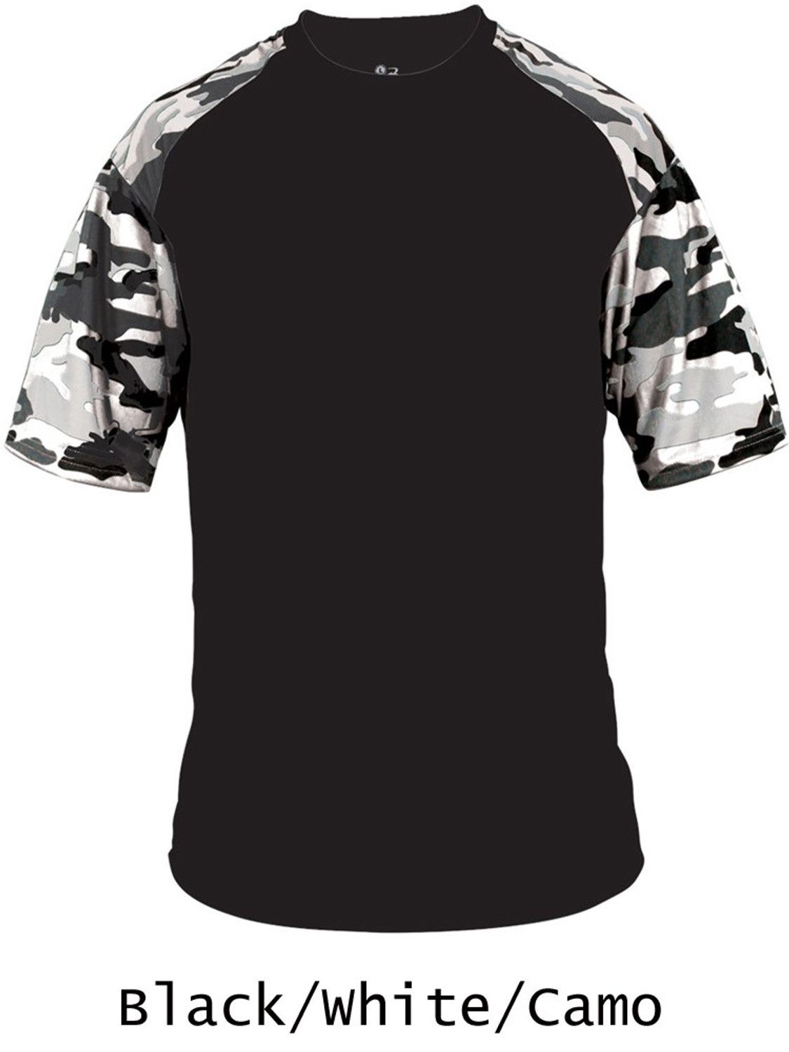 CAMO SPORT BASEBALL JERSEY, Colour: BLACK/WHITE/CAMO, Size: YXS