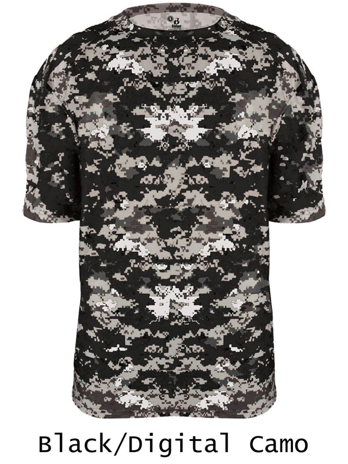 YOUTH DIGITAL CAMO BASEBALL JERSEY, Colour: BLACK/DIGITAL CAMO, Size: YXS