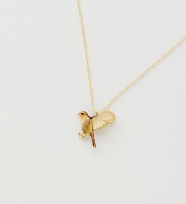 Fable Enamel Flying Robin Necklace