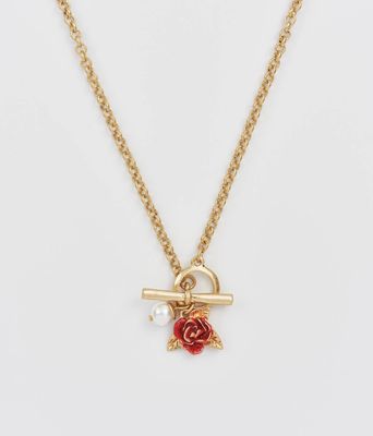 Fable English Rose Pearl Gold Chain Necklace