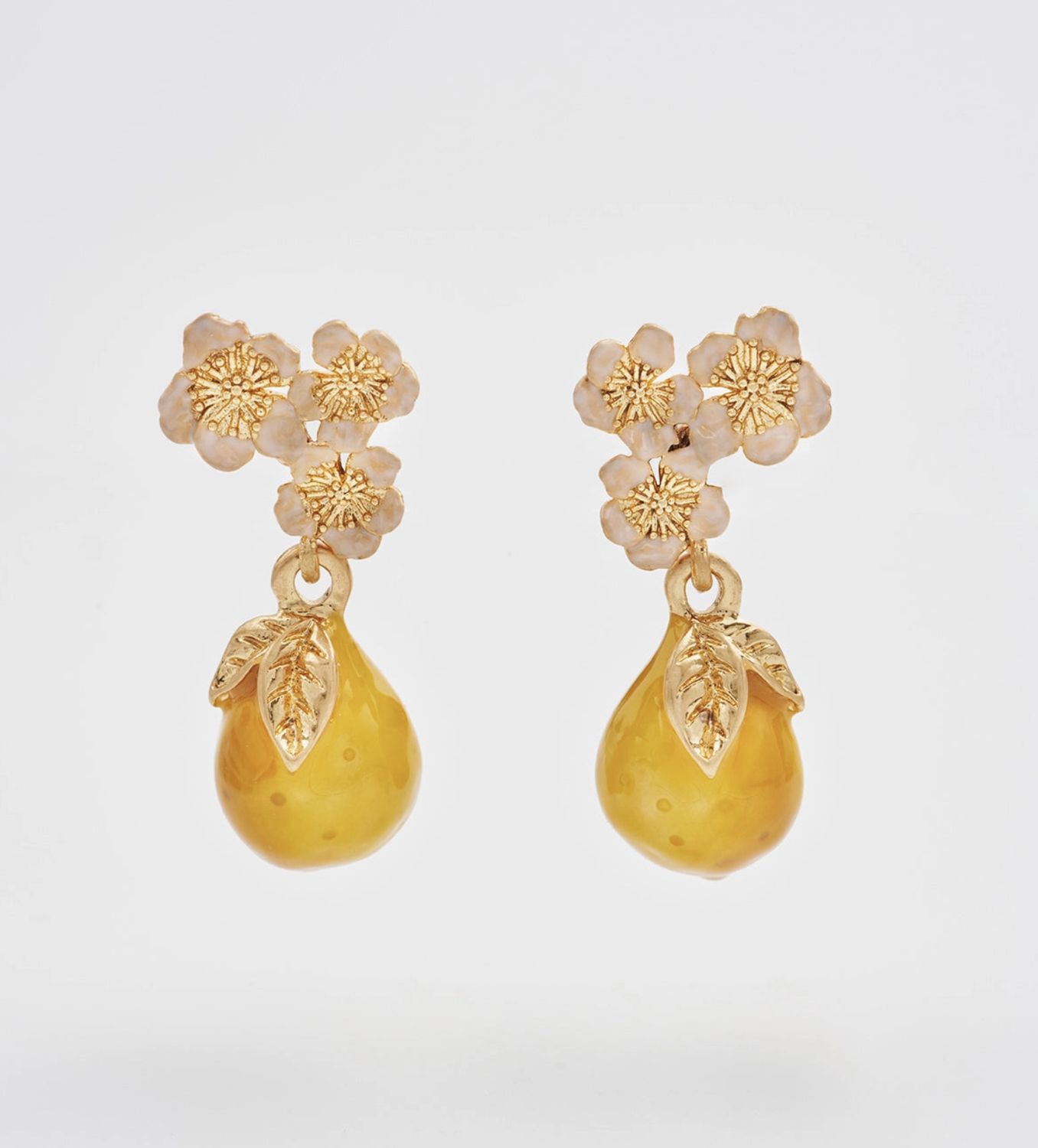 Fable Golden Pear Drop Earring - Gold