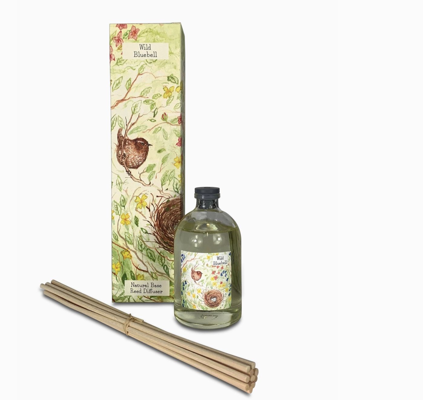 100ml Reed Diffuser - Wild Bluebell (Wren on Nest) - Uk Only
