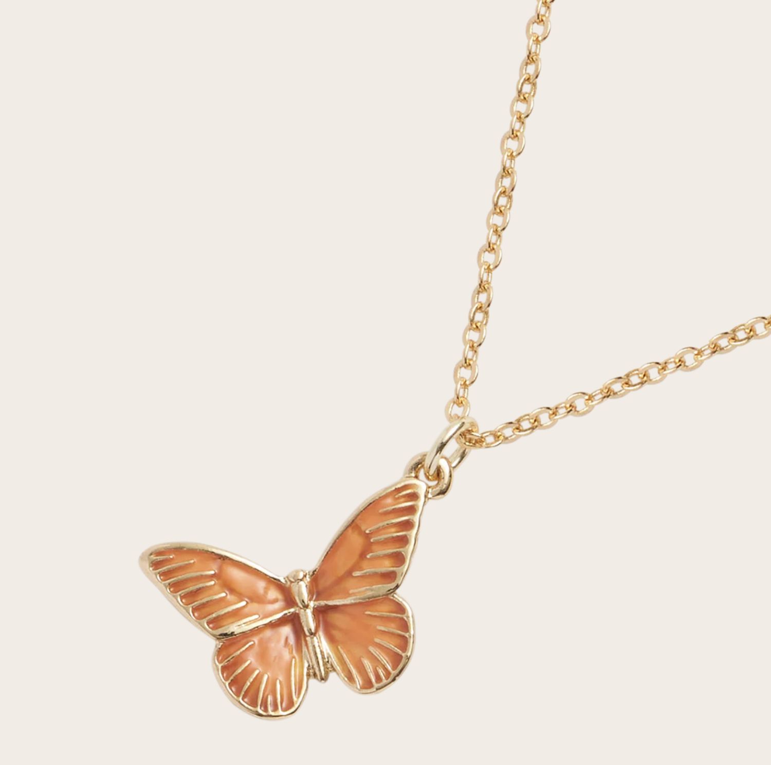 Fable Orange butterfly necklace