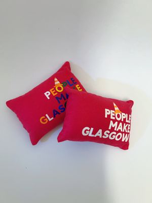 Fabric Handmade People Make Glasgow Pillow Fridge Magnet