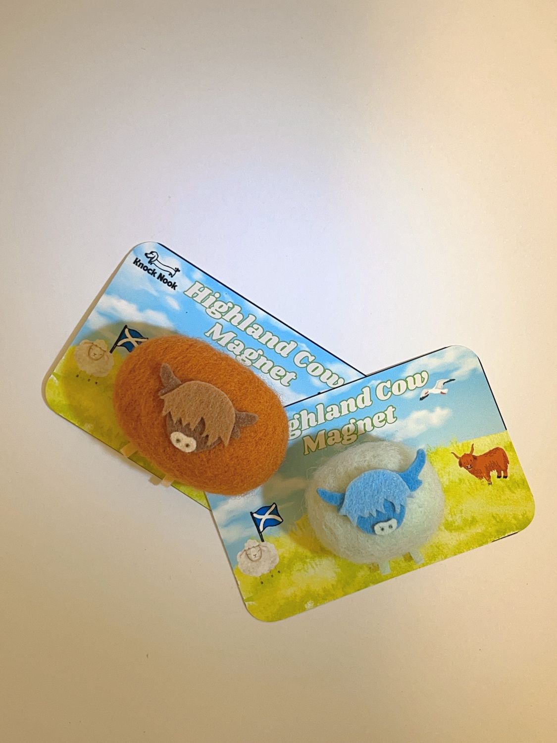 Knock Nook Produced - Handmade wool felt highland cow magnet
