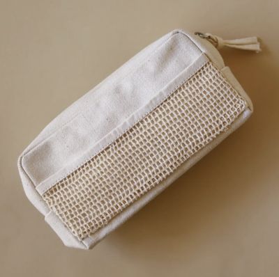 Organic Lifestyle Accessory Pouch with Netting Small