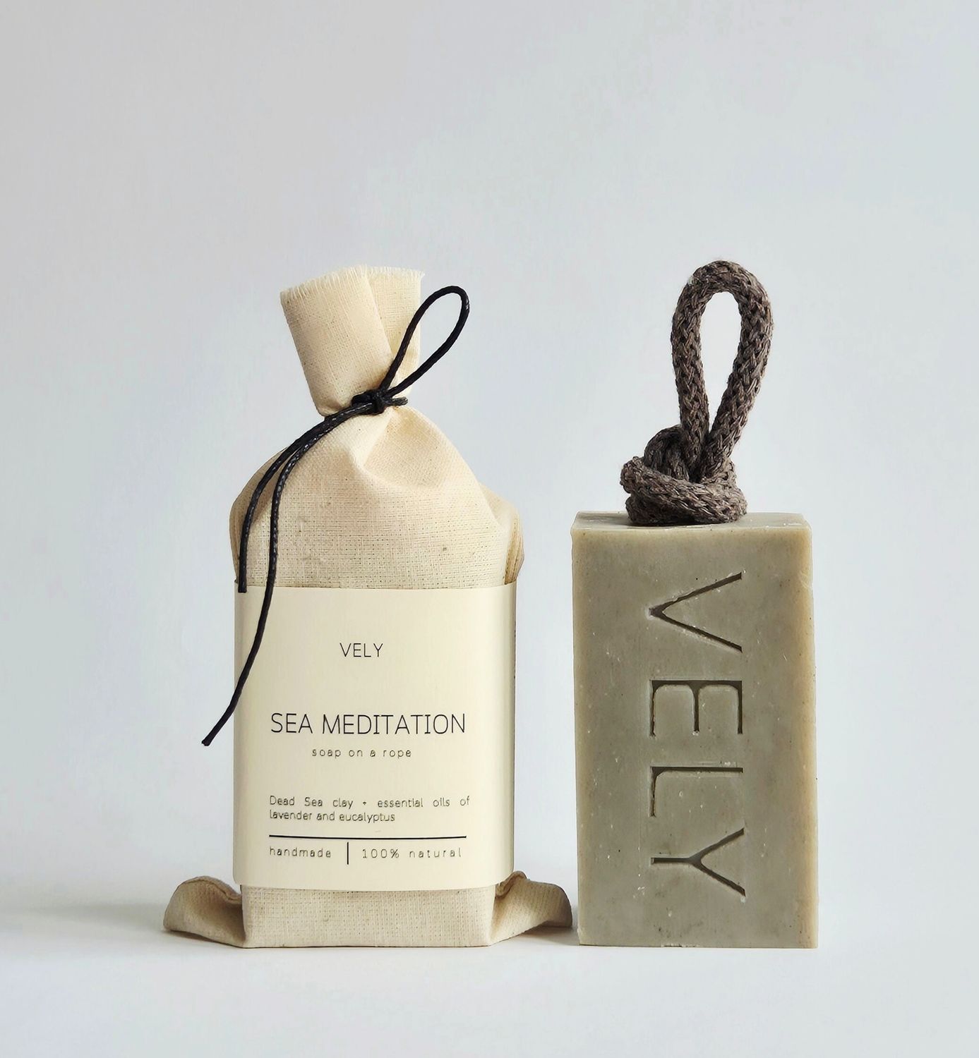 Natural Handmade Soap On A Rope Natural Handmade Soap On A Rope, Fragrance: Sea Meditation