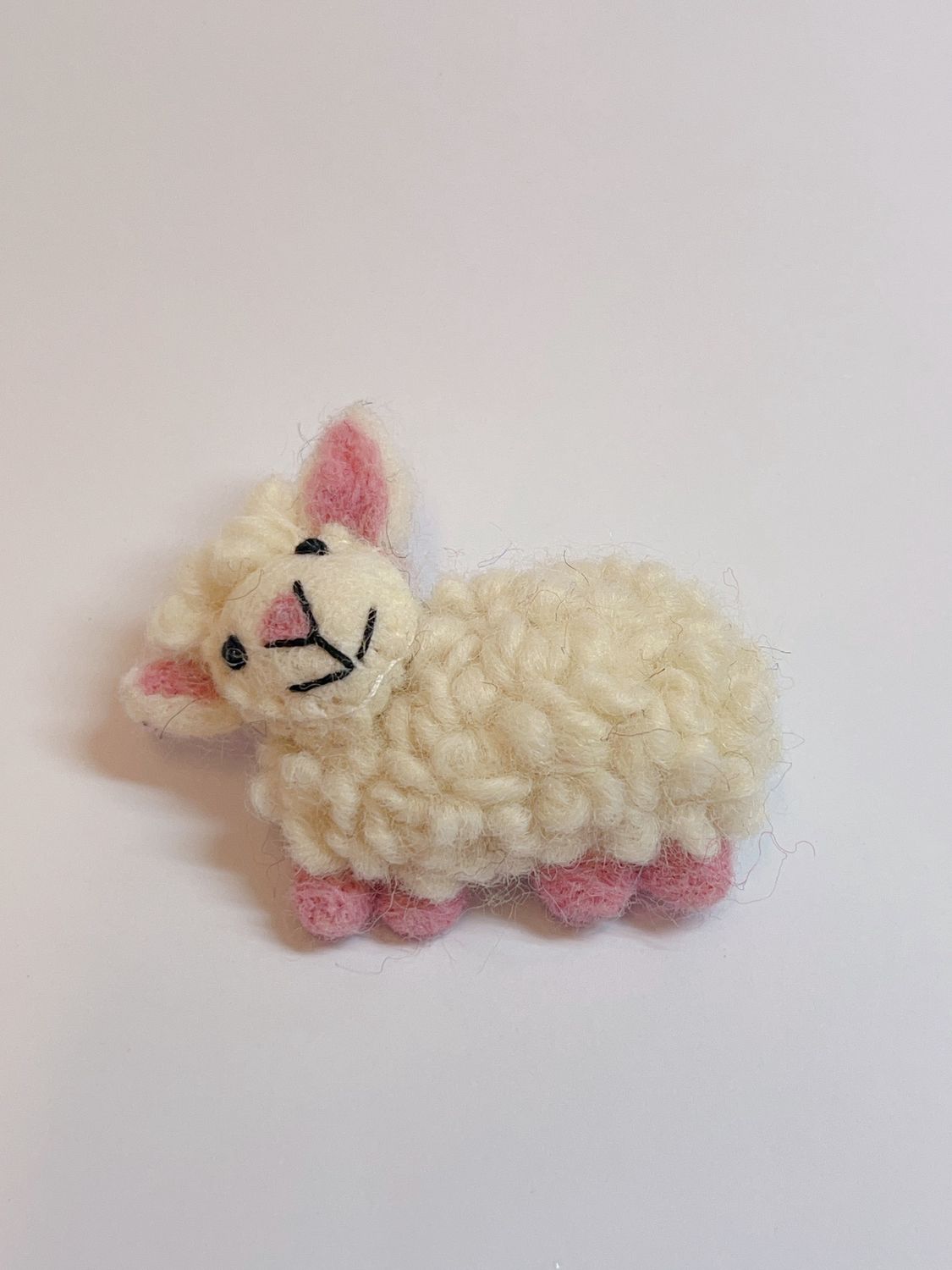 Wool felt Animal Brooch, Design & Pattern: Sheep