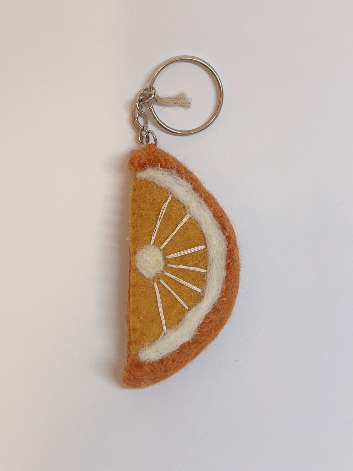 Wool Felt Keyring, Design & Pattern: Lemon