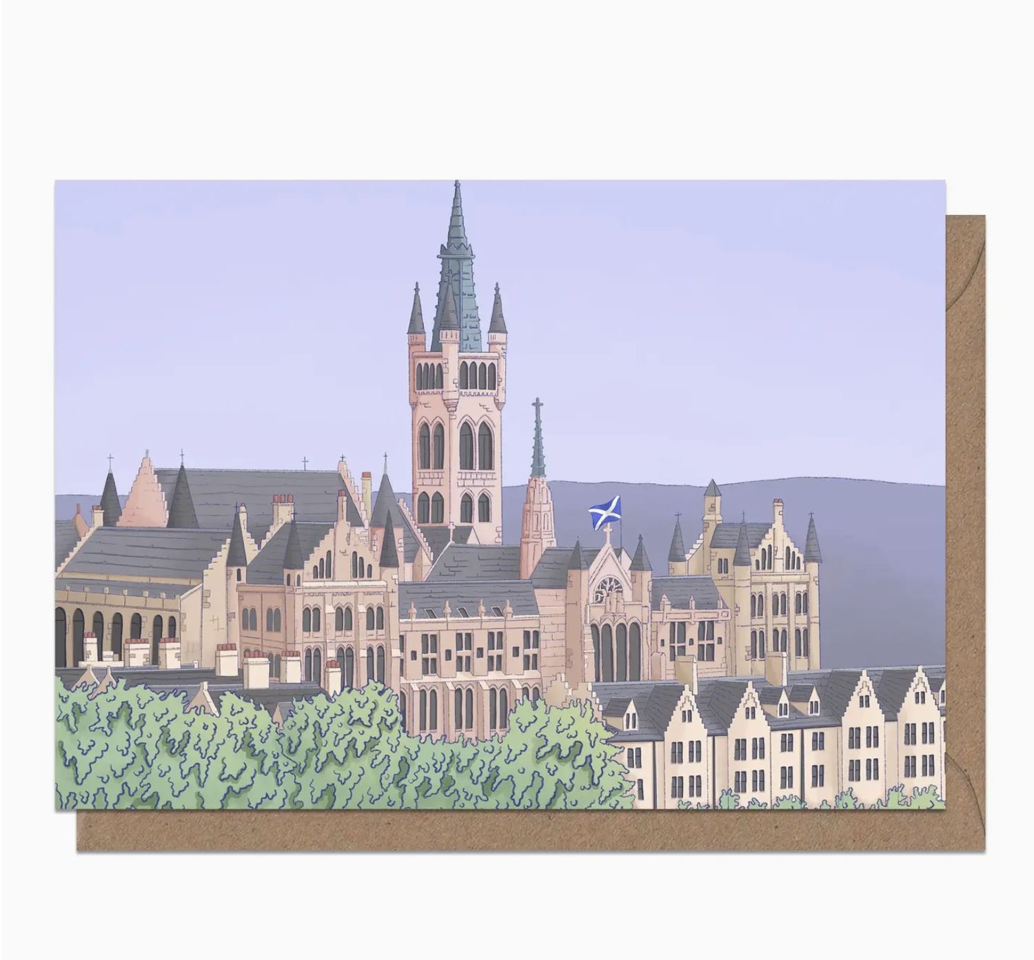 Scottish Landscape Collection Greeting Card, Design & Pattern: Glasgow University