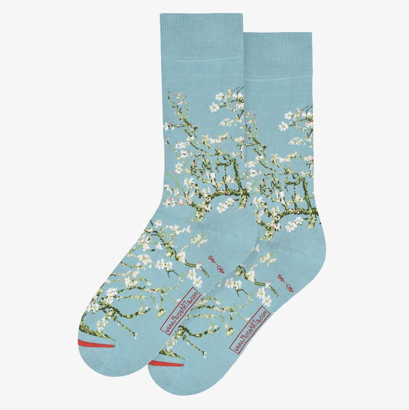Vincent van Gogh - flowering almond branches Sock, Size: EU 36-40