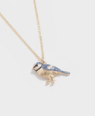 Fable Enamel Blue Tit Short Necklace