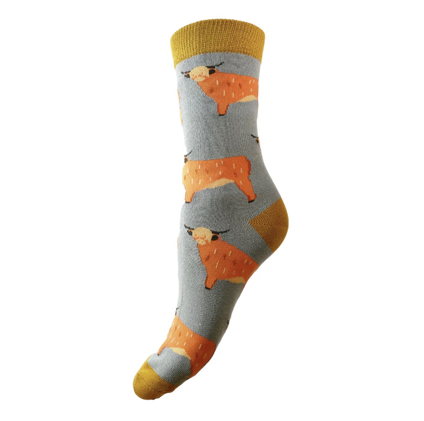 GEMJAR HIGHLAND COW BAMBOO SOCKS GEMJAR HIGHLAND COW BAMBOO SOCKS