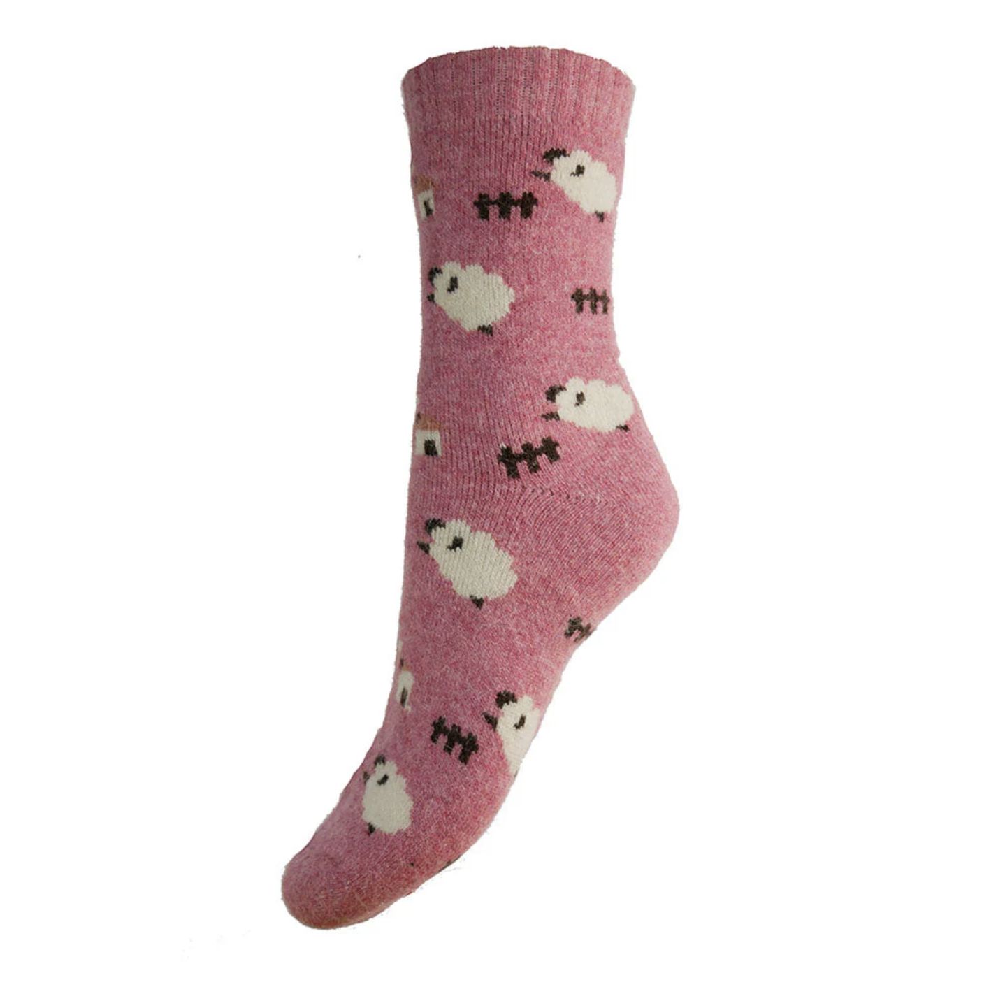 GEMJAR PINK WOOL BLEND SOCKS WITH SHEEP GEMJAR PINK WOOL BLEND SOCKS WITH SHEEP