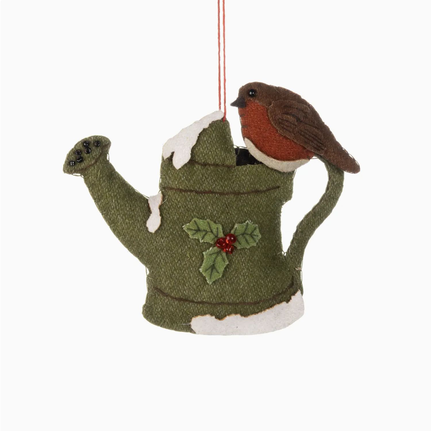Felt Watering Can & Robin Ornament