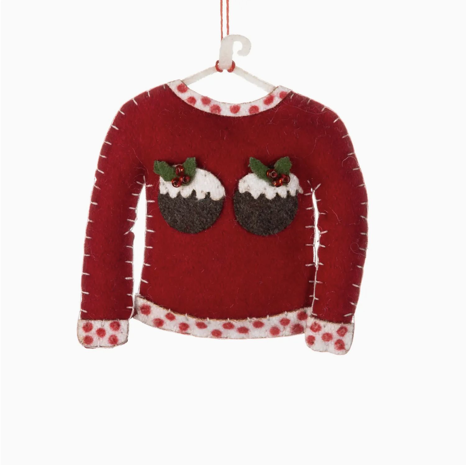 Felt Xmas Pudding Jumper Ornament Felt Xmas Pudding Jumper Ornament