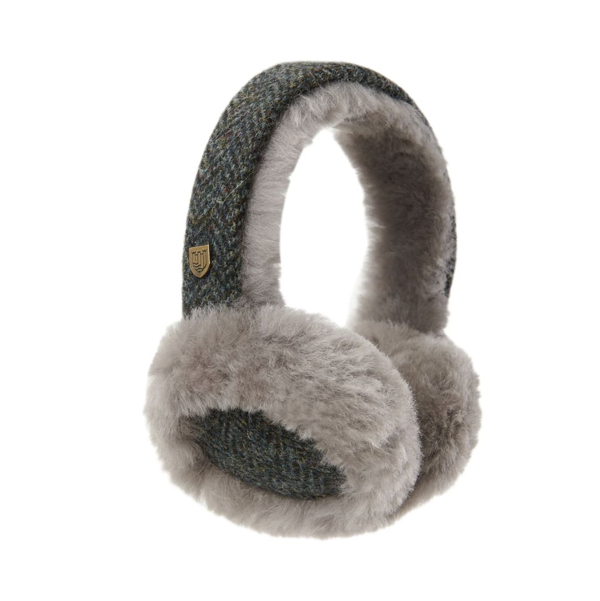 Islander Sheepskin Earmuffs Islander Sheepskin Earmuffs, Design & Pattern: Black and Grey Herringbone