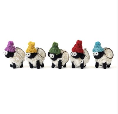 Islander Erin Knitwear Bobble Hat Sheep Keyring