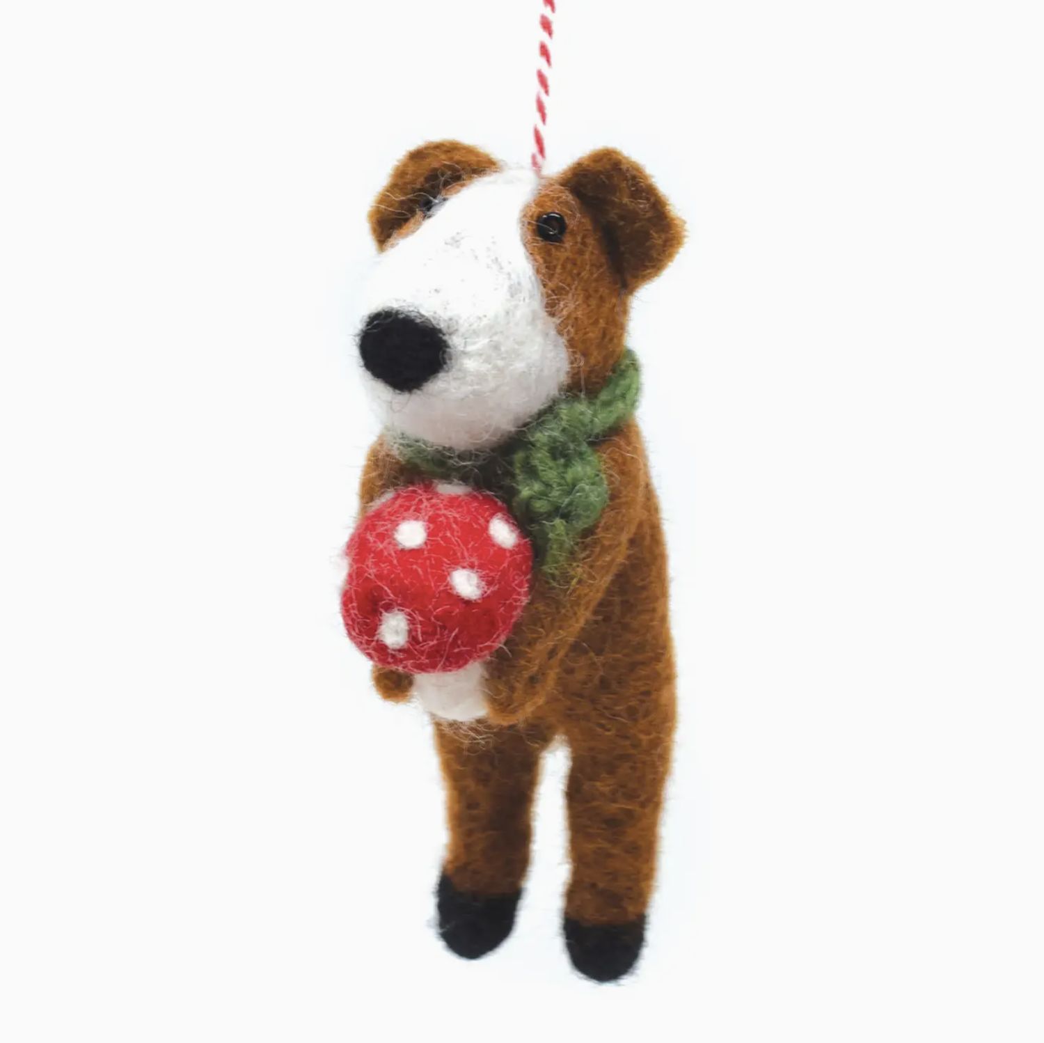 Felt Decoration - Dog with Mushroom - Fair Trade