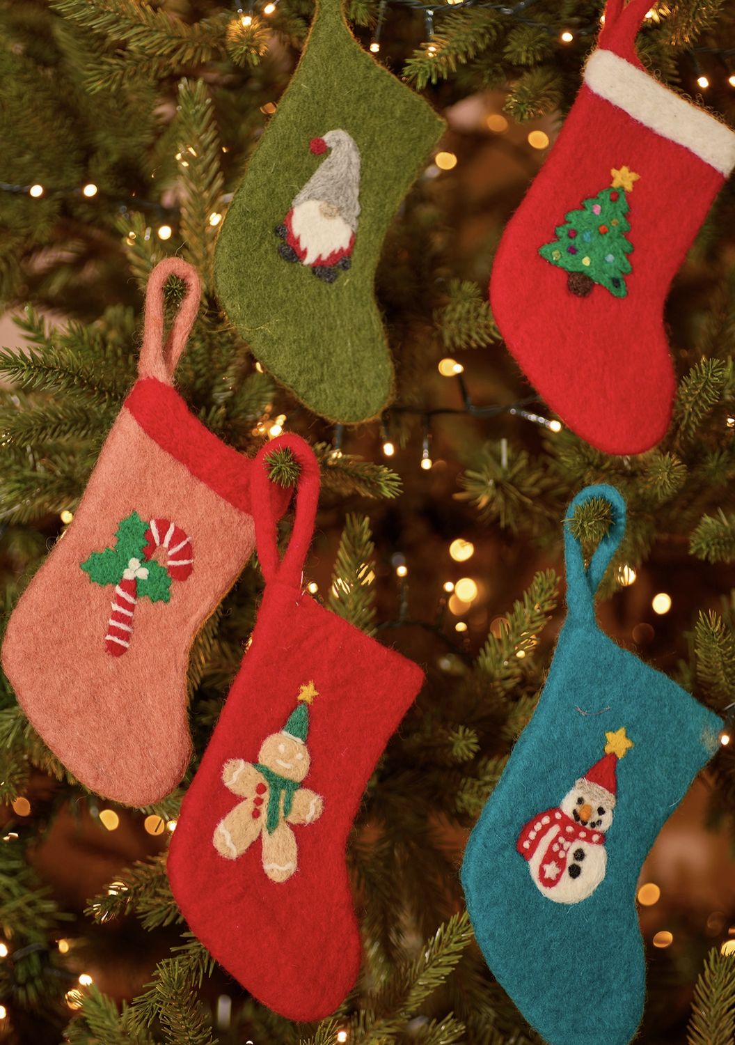 Felt Character Mini Stockings - Mixed Felt Character Mini Stockings - Mixed